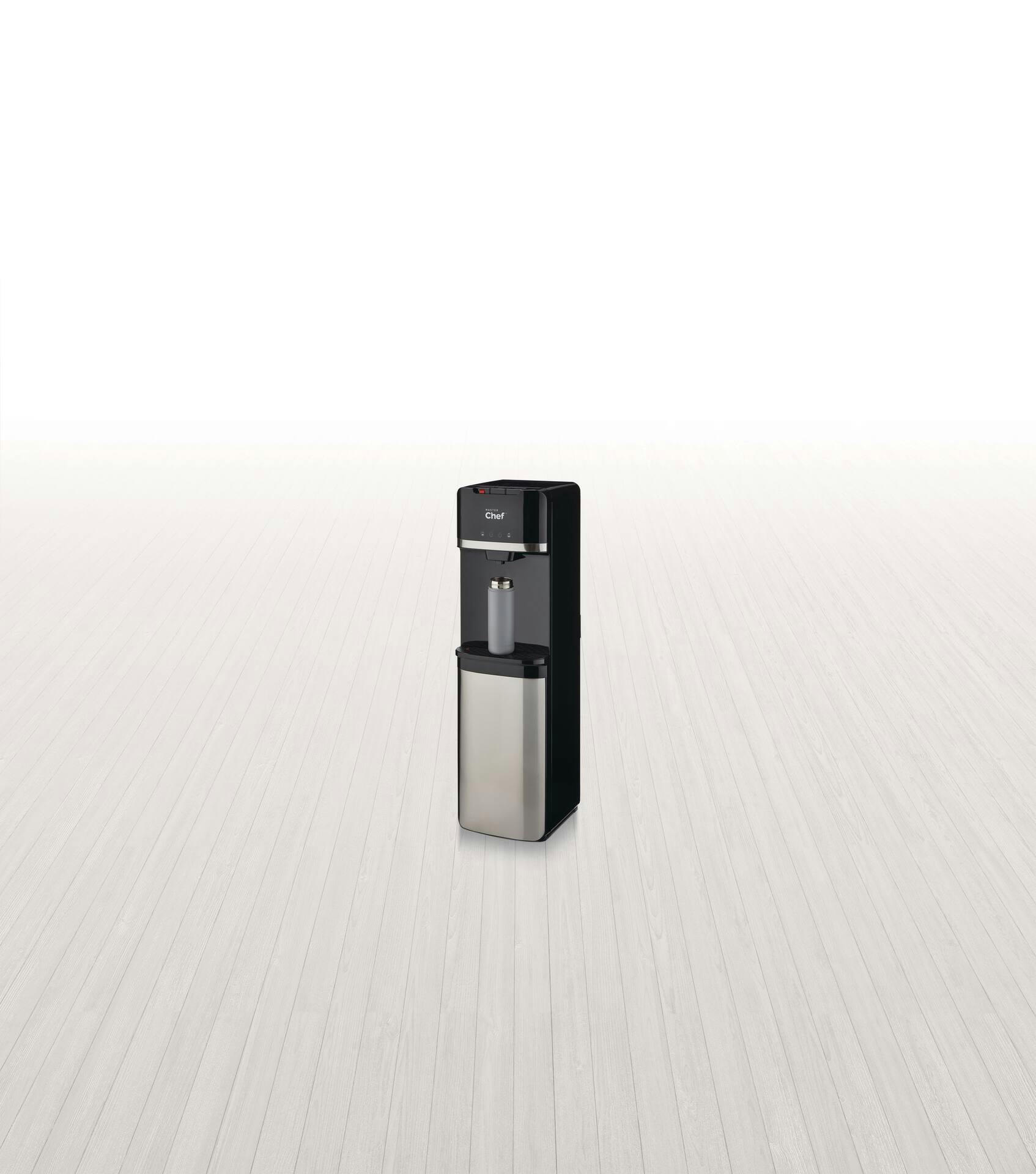 MASTER Chef Bottom Load Water Cooler/Dispenser, 3 Temperatures, Black/Stainless Steel