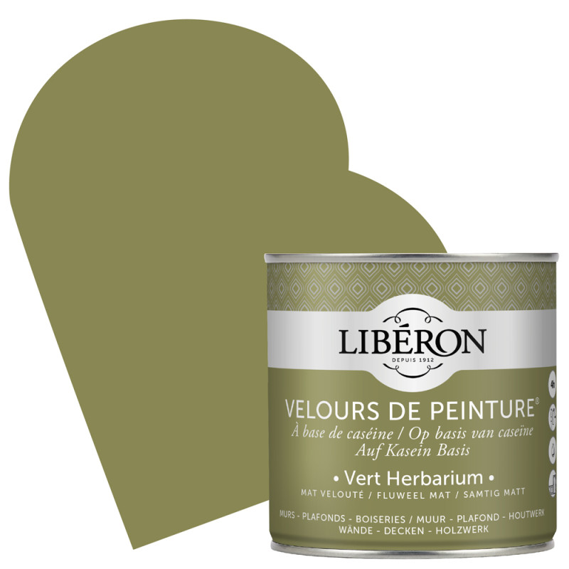 Peinture pour murs Velours de Peinture vert herbarium mat 0,5 L LIBERON