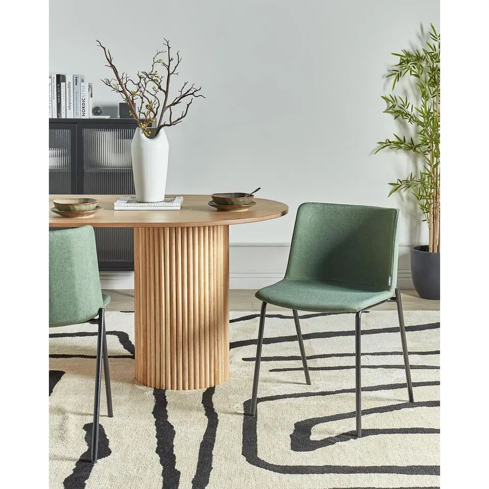 ESBON - Eetkamerstoel set van 2 - Donkergroen - Stof