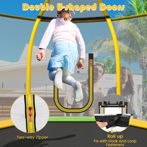 NNECW 3-in-1 7FT Kids Trampoline with Slide & Ladder & Ocean Balls