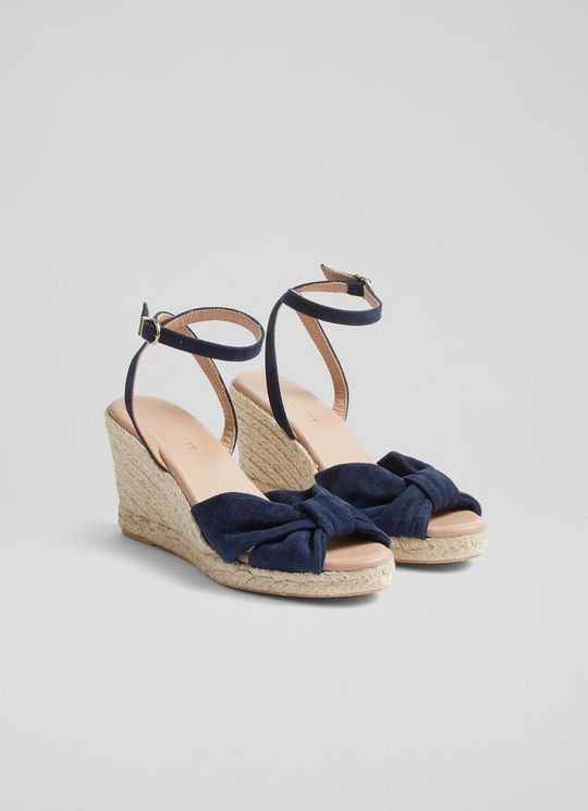 Angela Navy Suede Espadrille Sandals