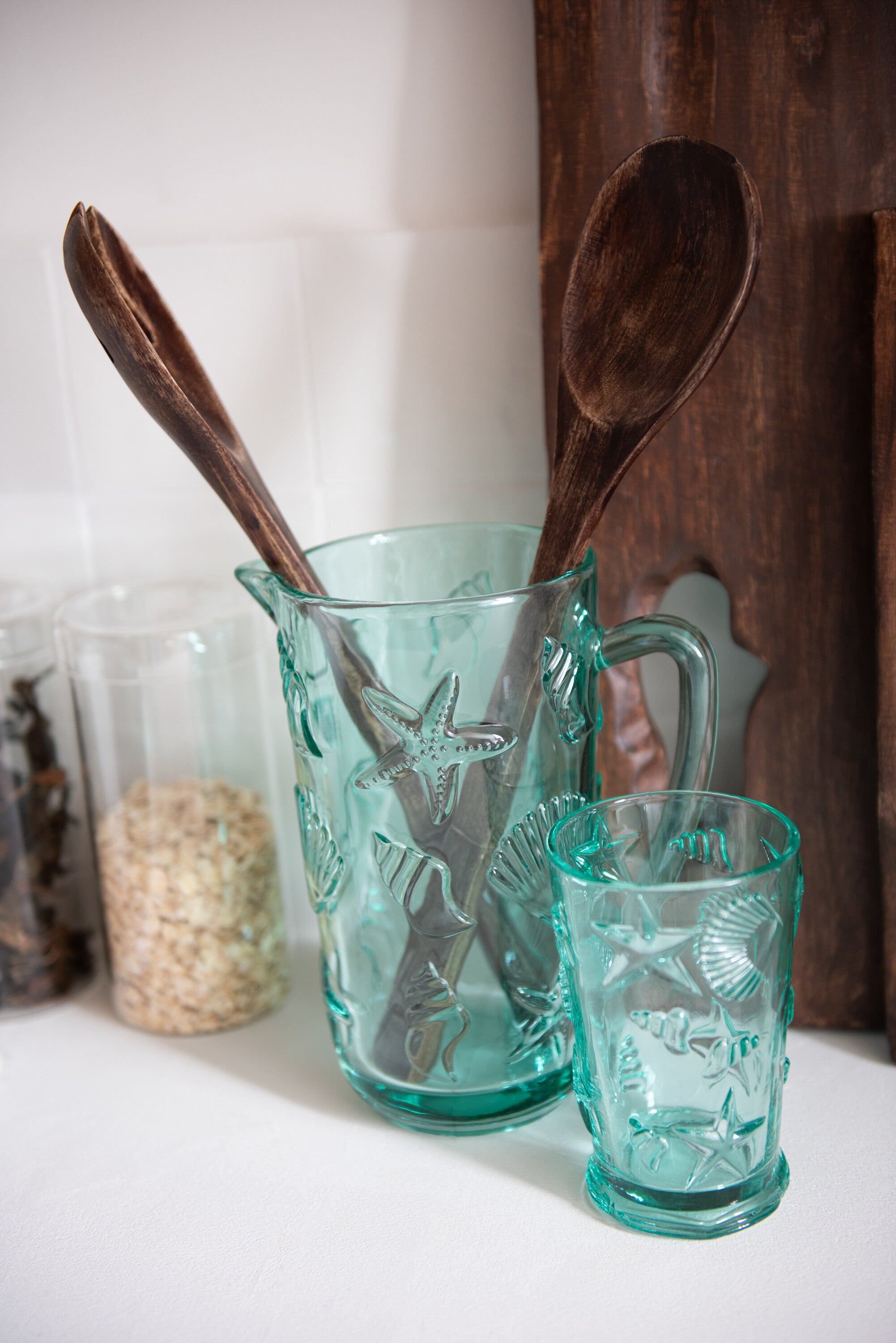 J-Line waterkan Zee - glas - azuur