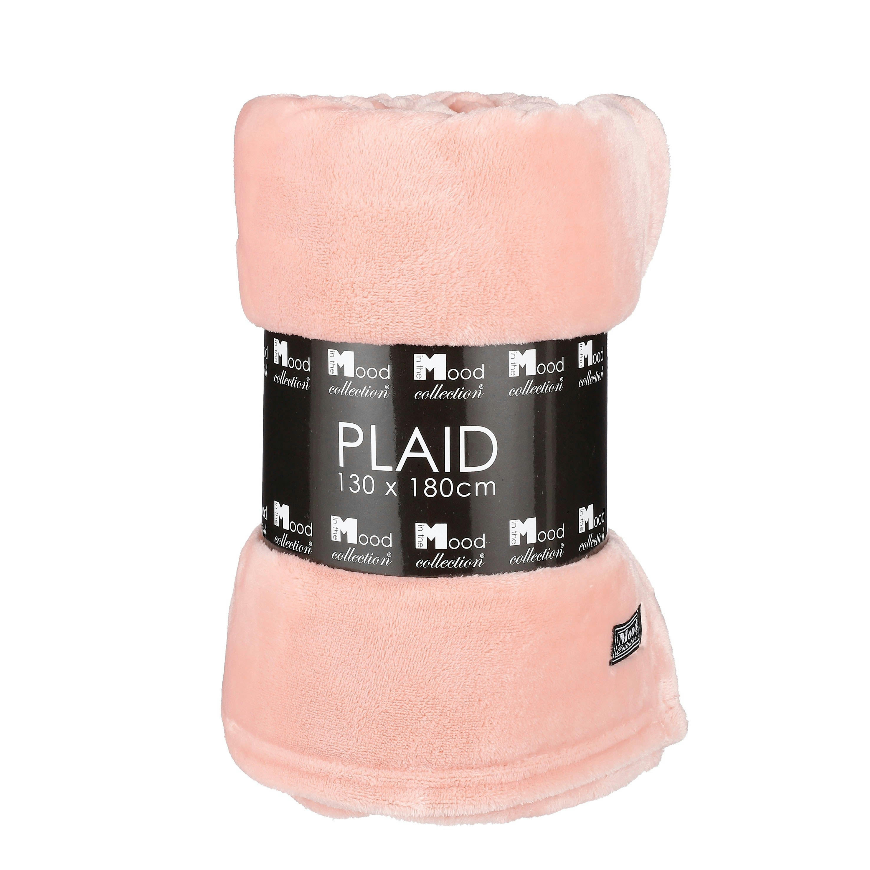 FAMKE - Plaid polaire pêche 180x130