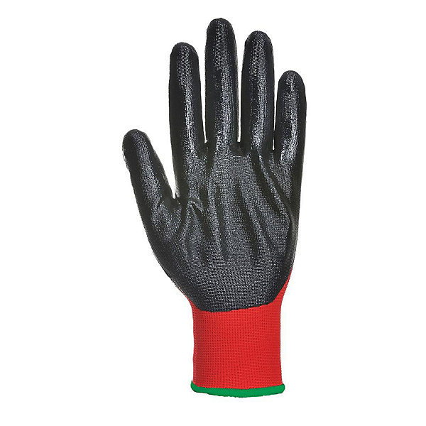 Gants Portwest Flexo Grip Nylon enduit Nitrile Rouge / Noir 10