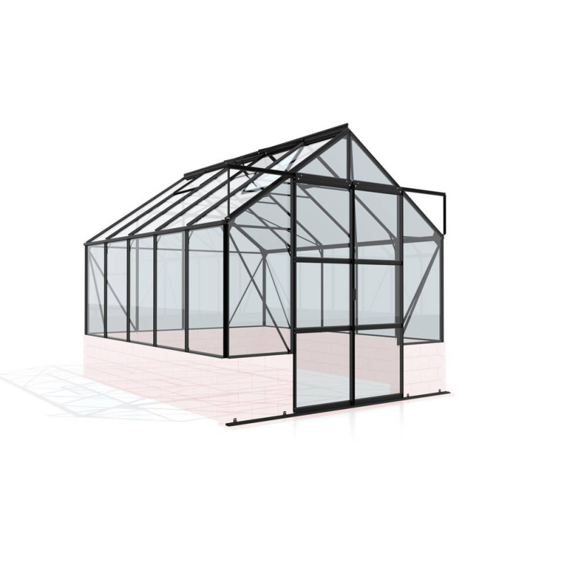 Serre en verre Cassandra noire 8,3 m² VITAVIA