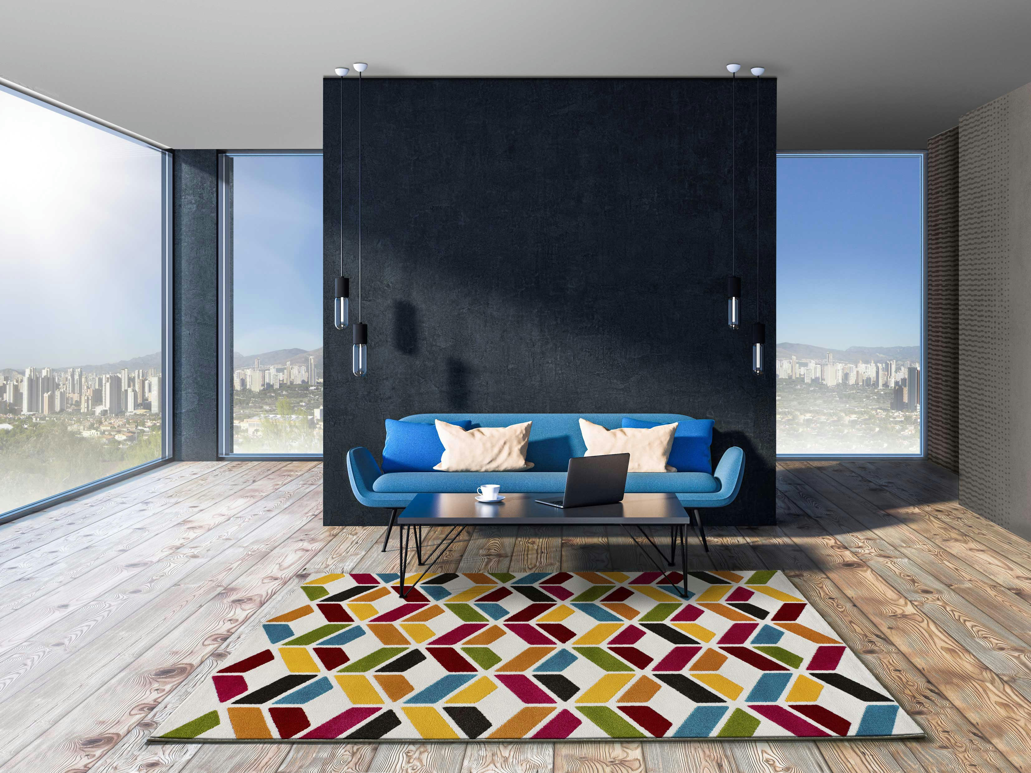 PASTRY - Tapis aux formes géométriques multicolores, 120X170 cm