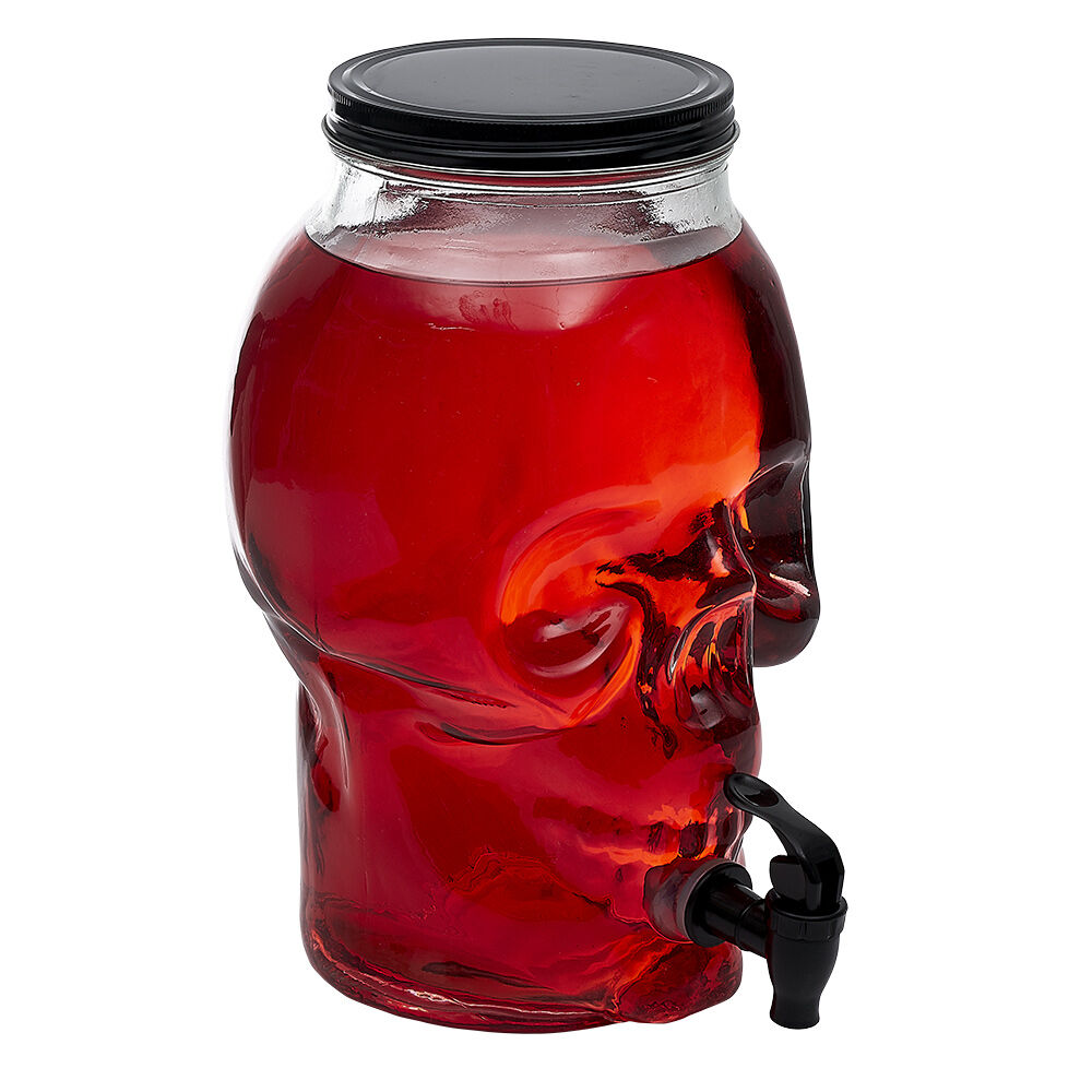 Distributeur de boisson tête de mort en verre 5L