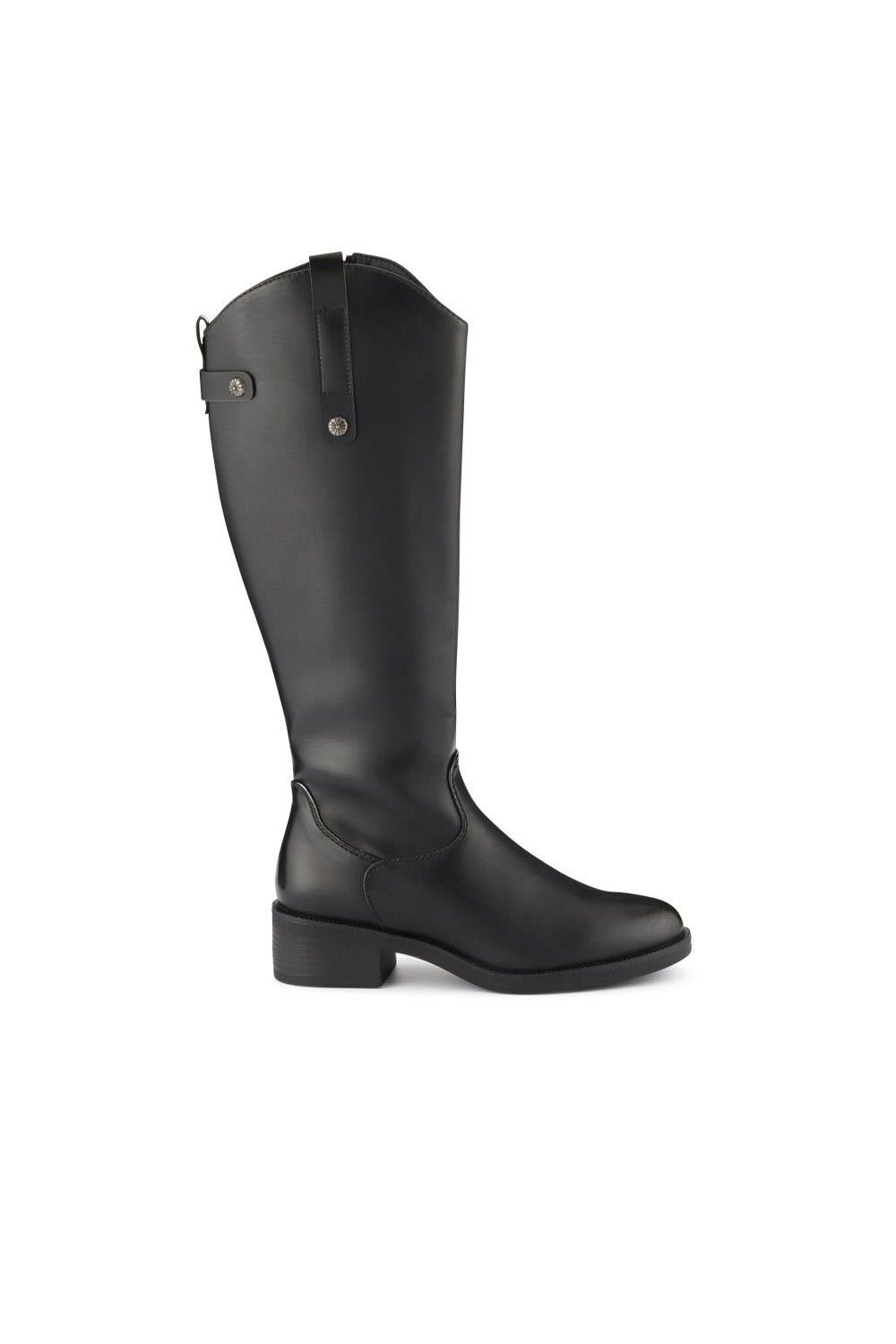 Pavers Block-Heeled Slip-On Long Boots