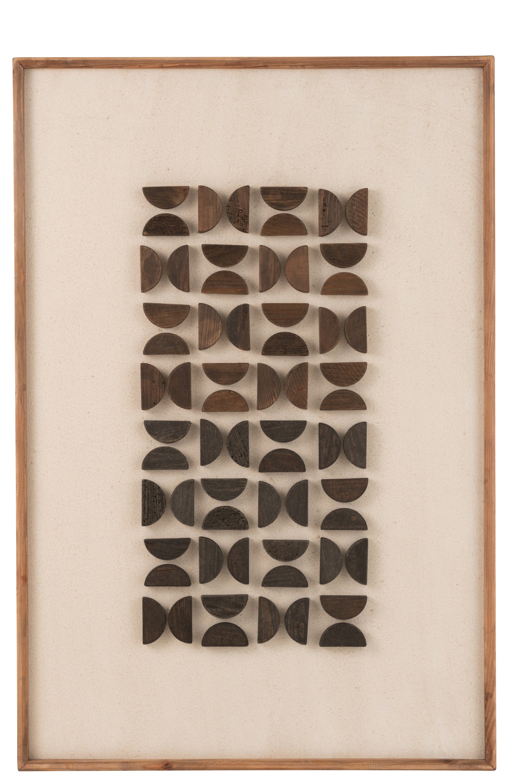 J-Line wanddecoratie Josh - dennenhout canvas - naturel
