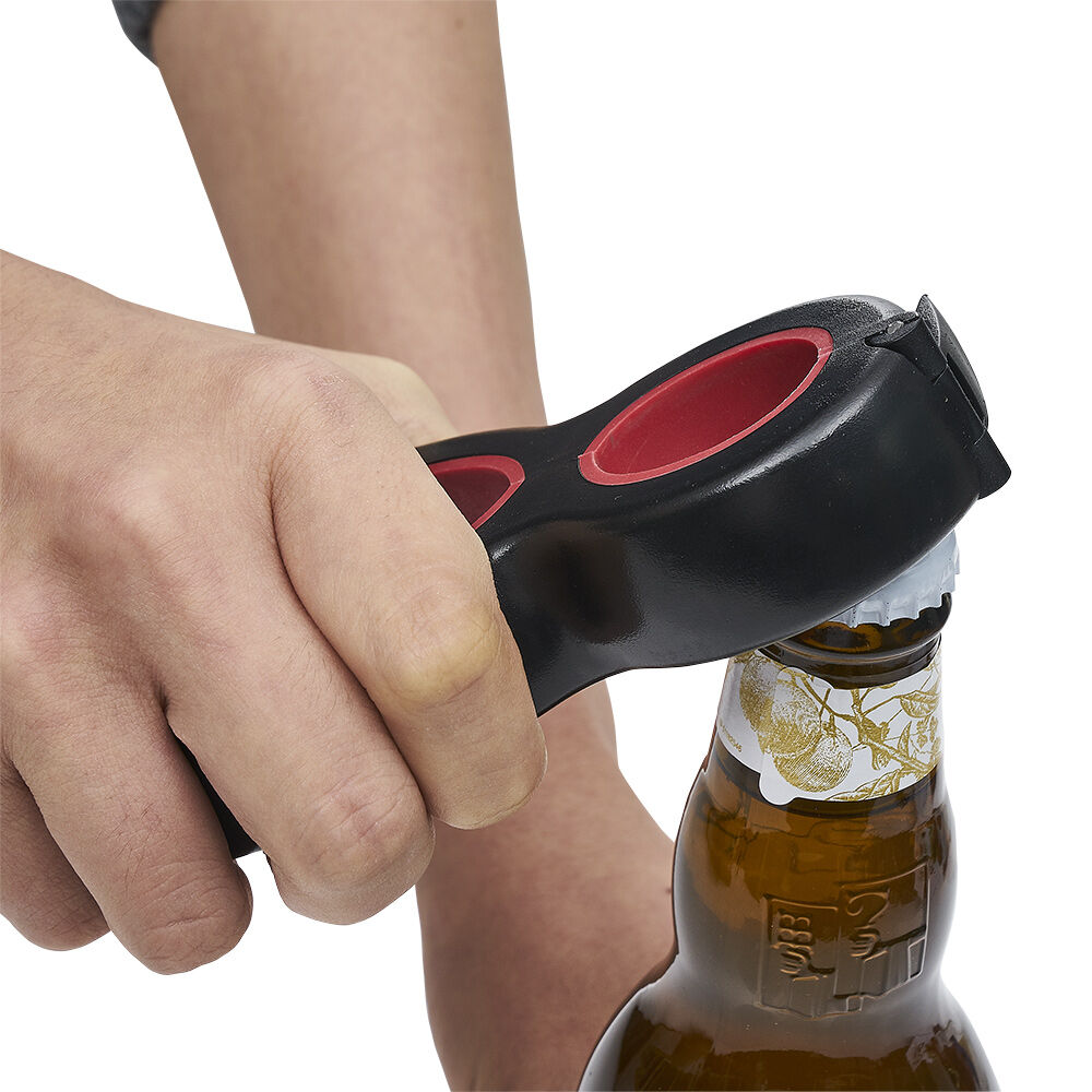 Pince multifonction 6en1 ouvre bouteille et bocal noir et rouge