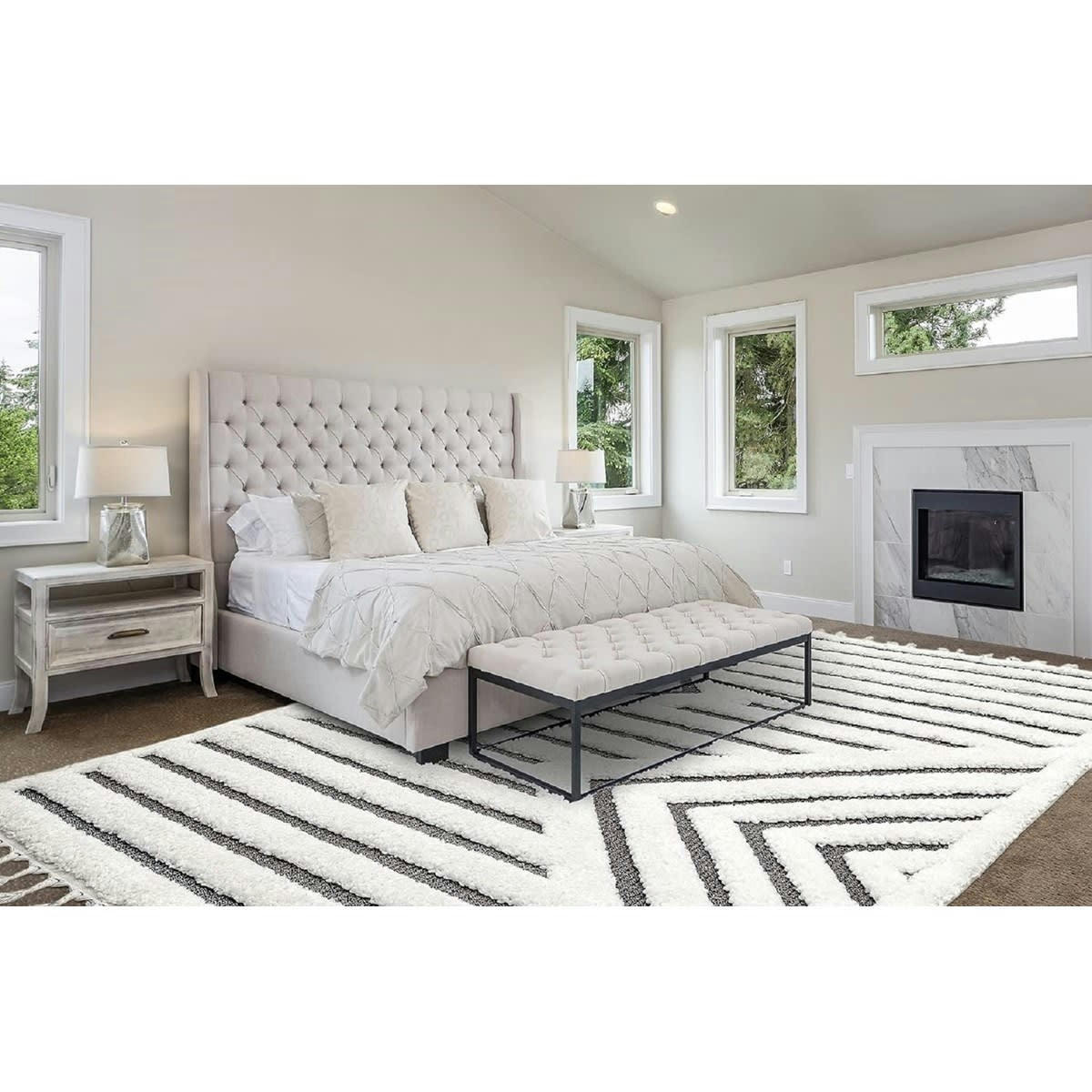 RASH - Tapis de salon en polypropylène gris 160x230 cm