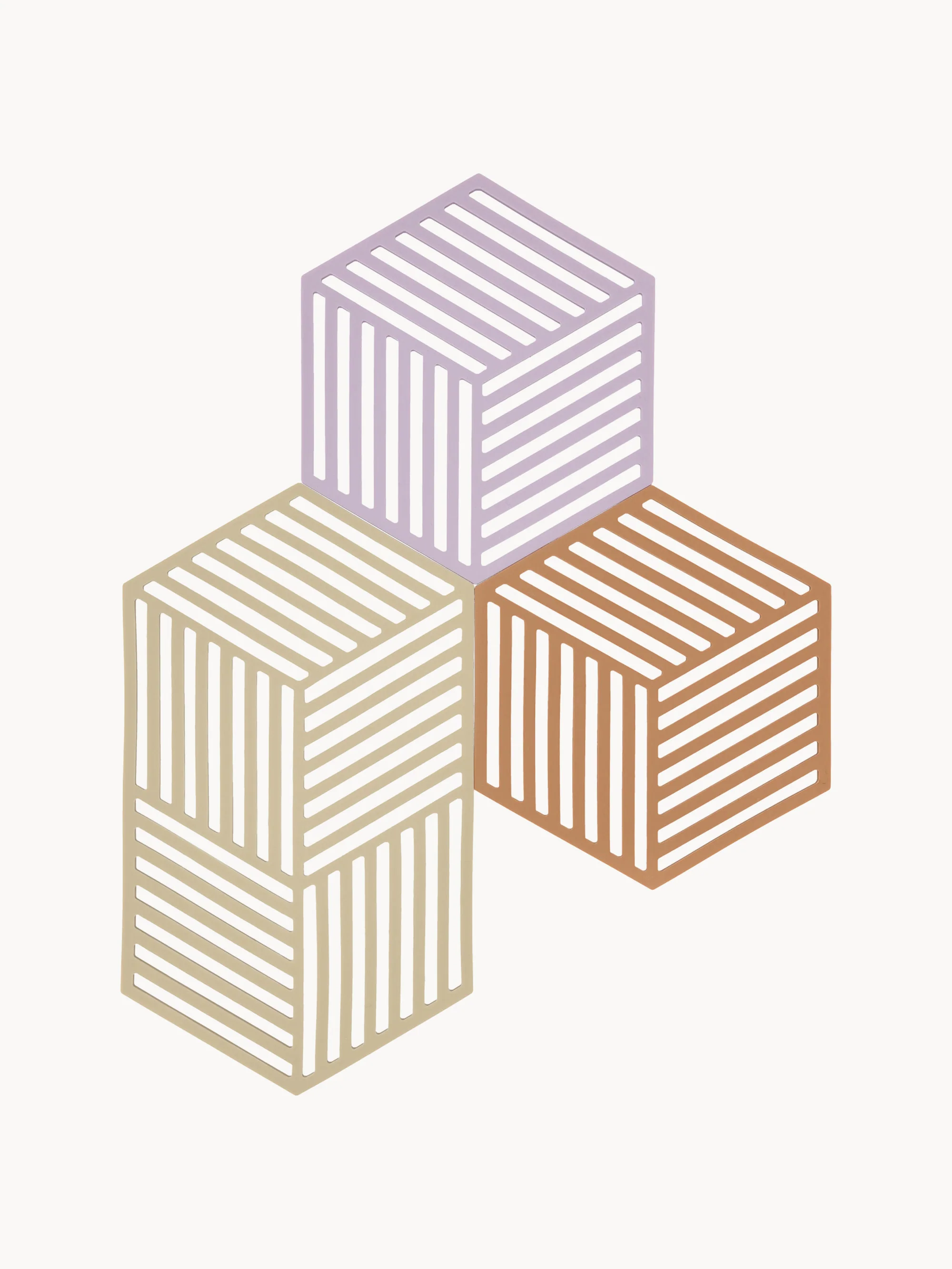 Silikon-Untersetzer Hexagon, 3er-Set