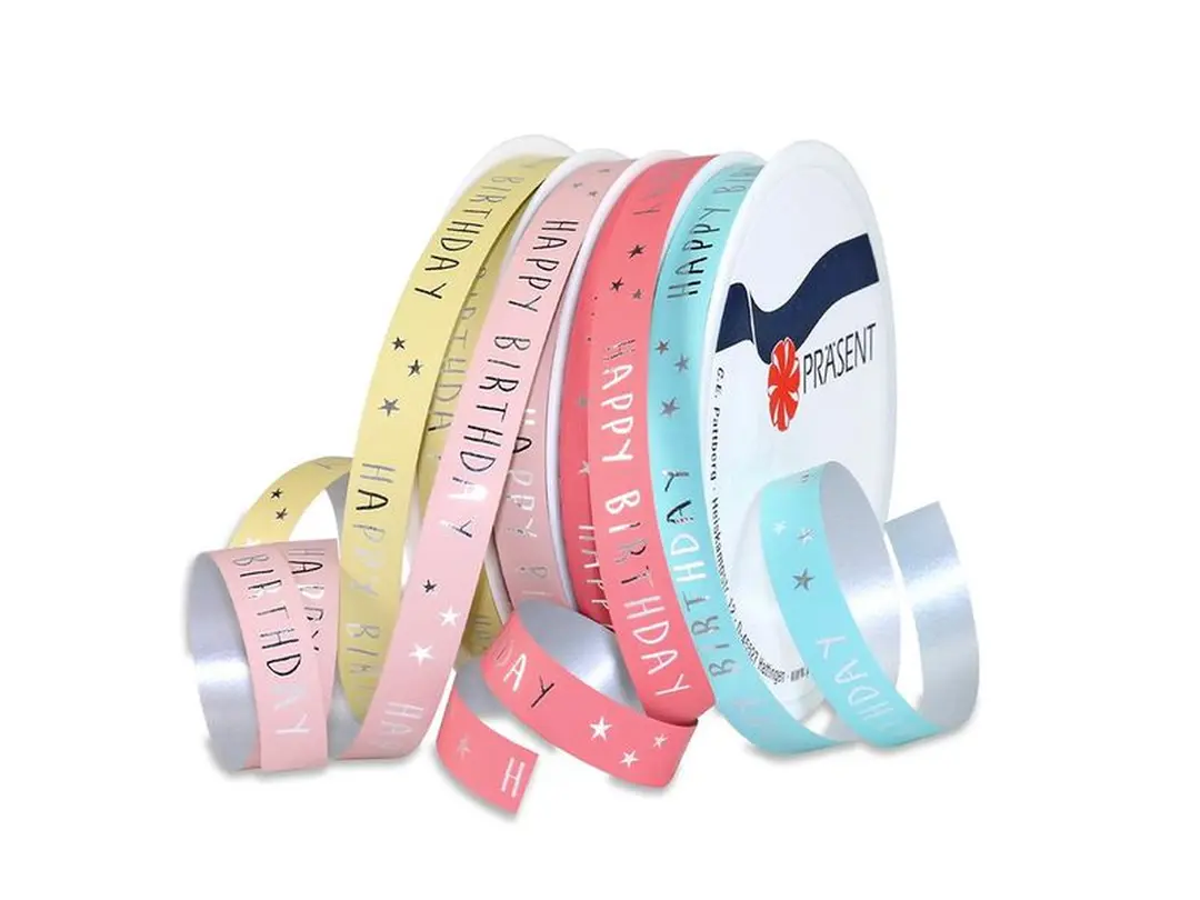 Geschenkband 6er-Set Happy Birthday