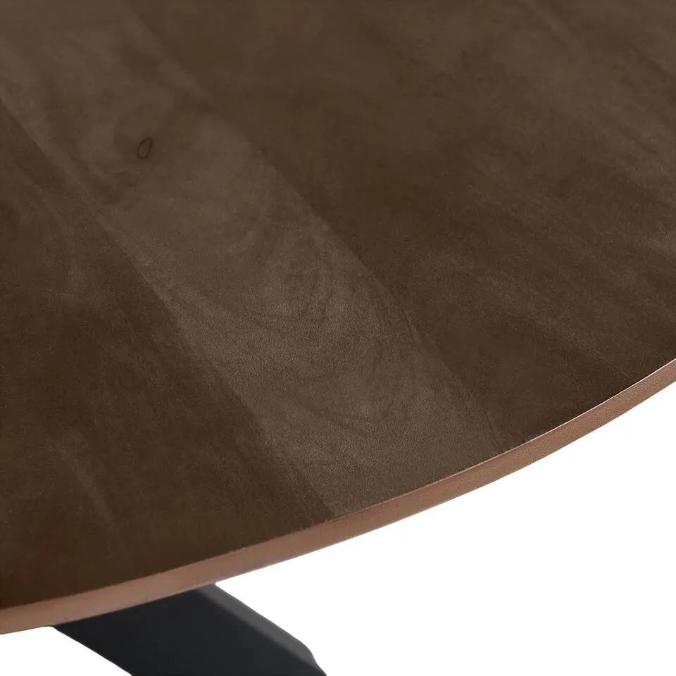 QUVIO Eettafel Sofia �?Rond �?&Oslash;120 �?Kruispoot �?Bruin