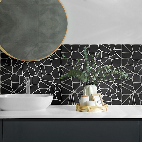 Panneau Mural Wallfluent 50x50 cm Motif De Mosaïque Abstrait 4 pièces