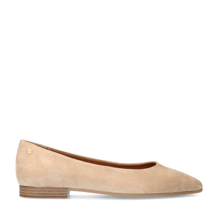 No Stress Beige suède ballerina's