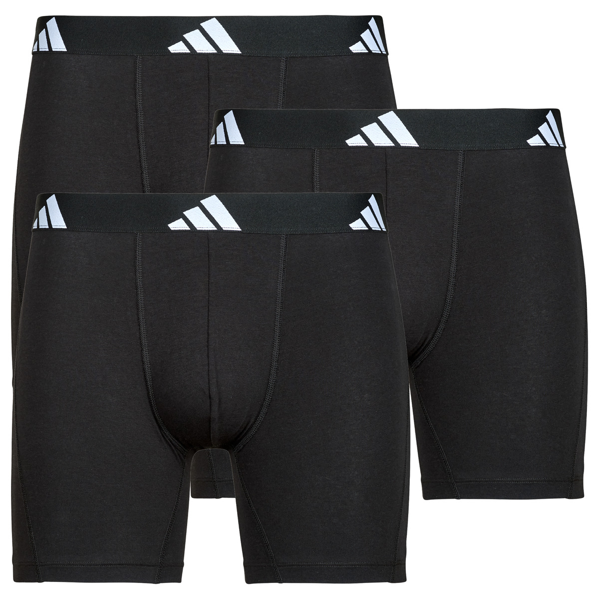 adidas - ACTIVE FLEX COTTON Boxer Long Pack de 3 - Black / Black / Black