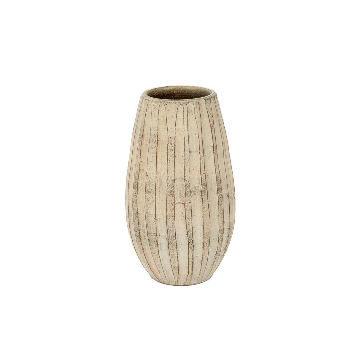 Jarra de cerâmica CHOUPO riscada cinza 30cm