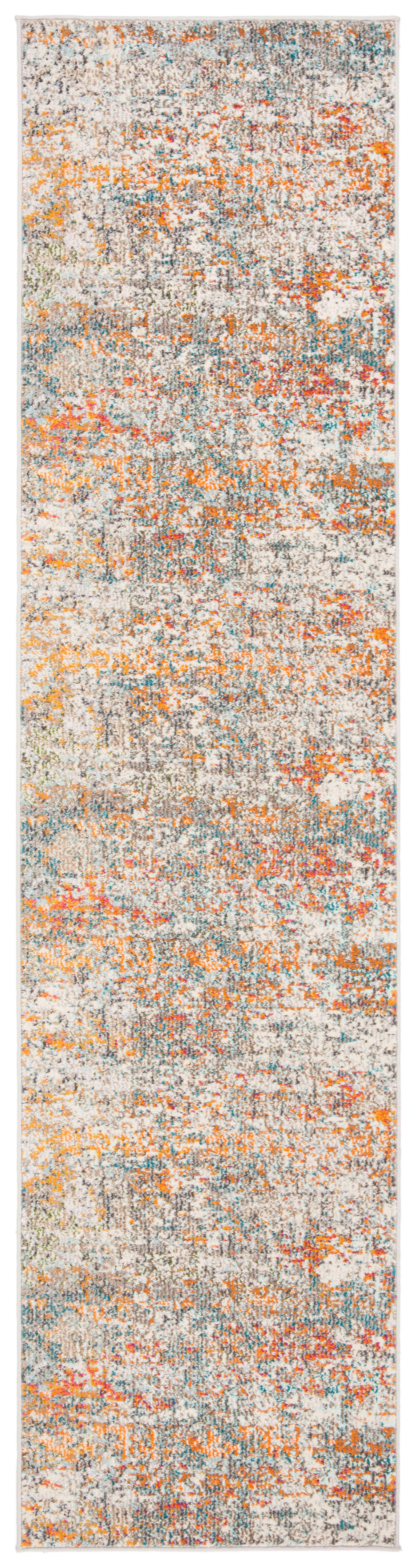 MADISON - Tapis de salon interieur en gris & orange, 61 x 244 cm