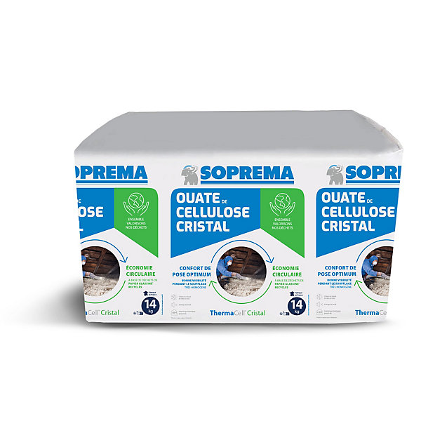 Ouate de cellulose Soprema Thermacell Cristal 14kg