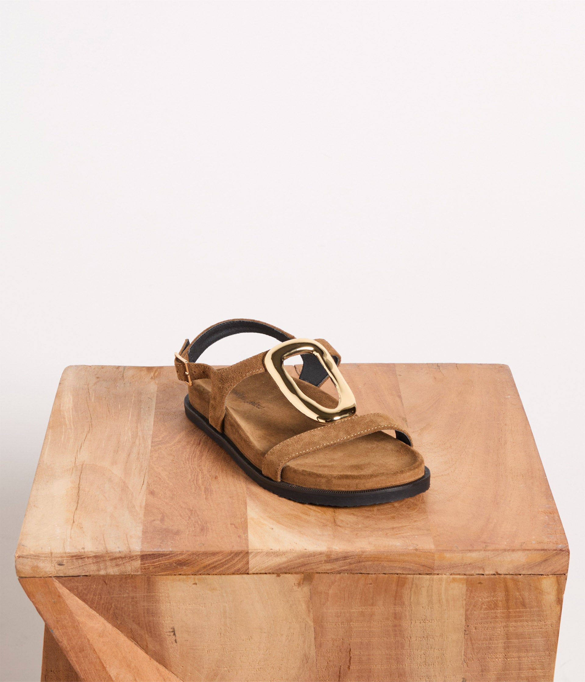 Sandales velours camel Shiny