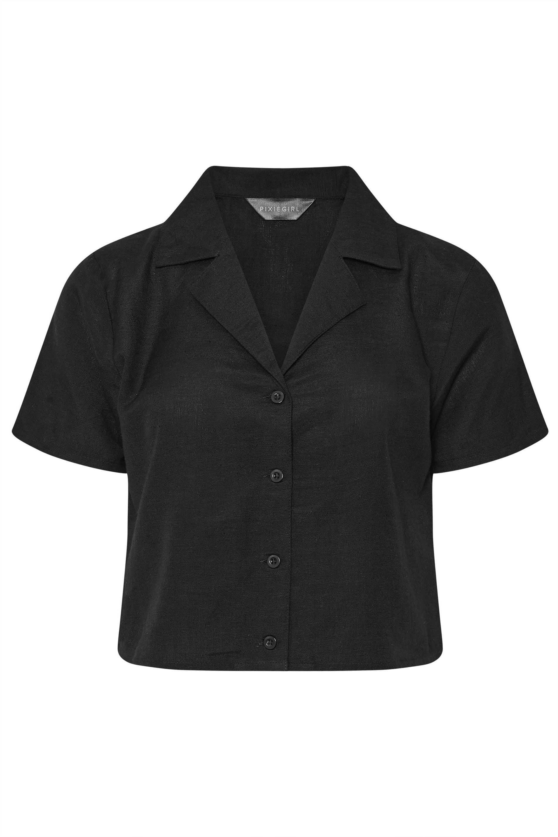 PixieGirl Petite Linen Cropped Shirt