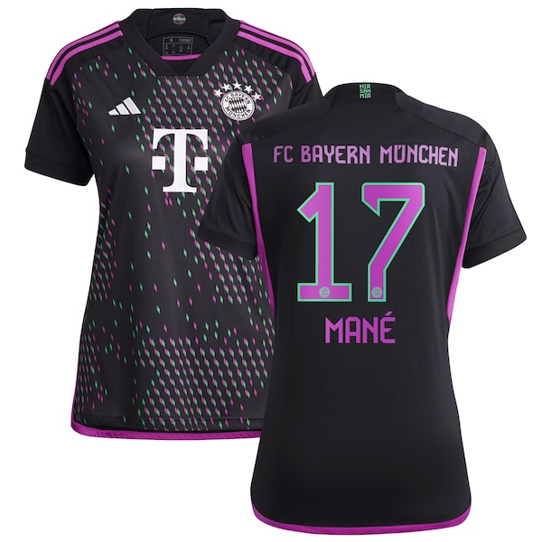 Sadio Mané Bayern Munich adidas Women's 2023/24 Away Replica Player Jersey - Black/White