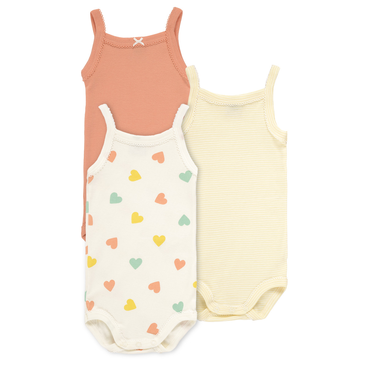 Petit Bateau - 3 BODIES A BRETELLES - Multicolour