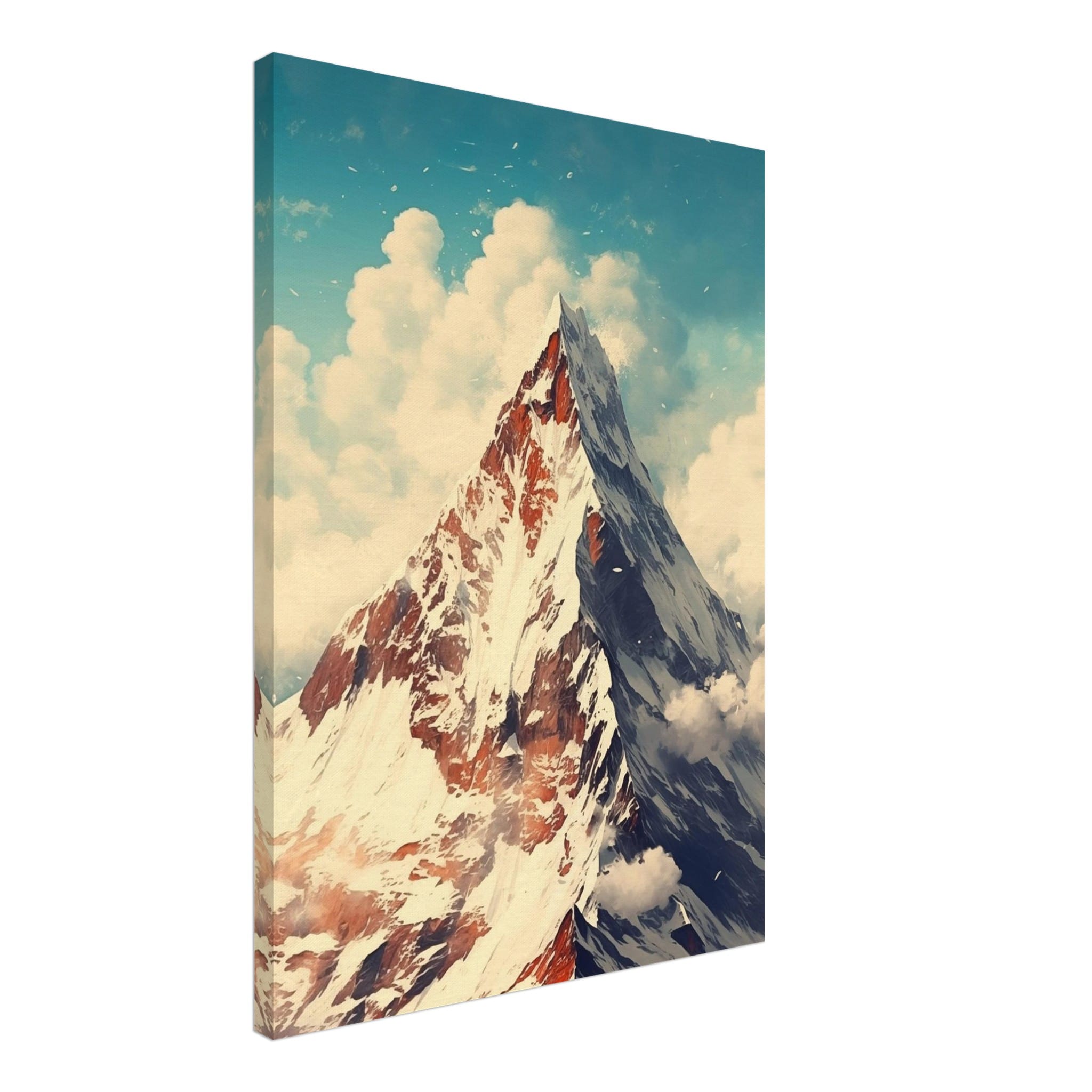 Artfulprints Canvas Top of the mountain canvas - 50x70 cm - Wit