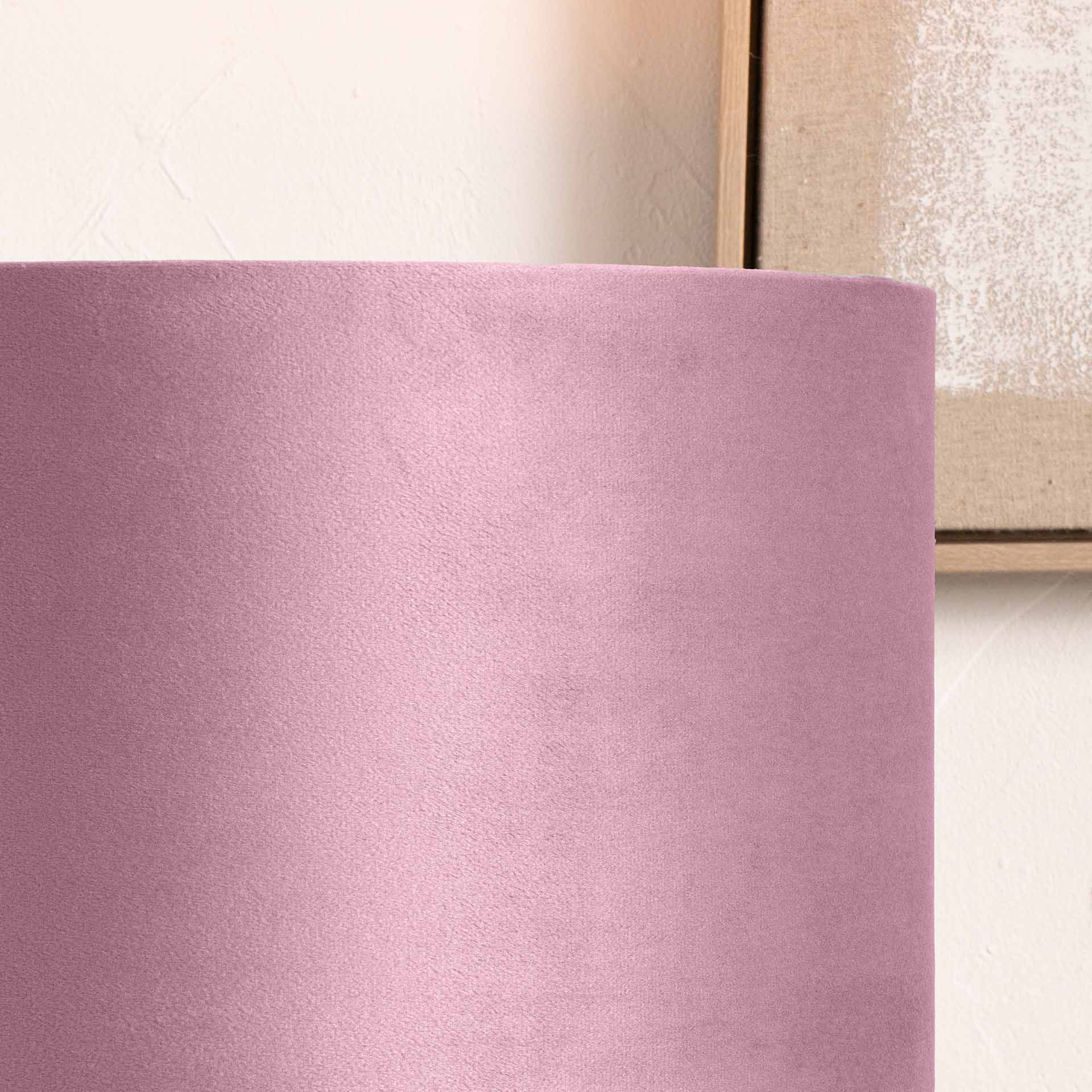 Ruma Blush Pink Velvet Cylinder Shade for Table Lamps and Floor Lamps
