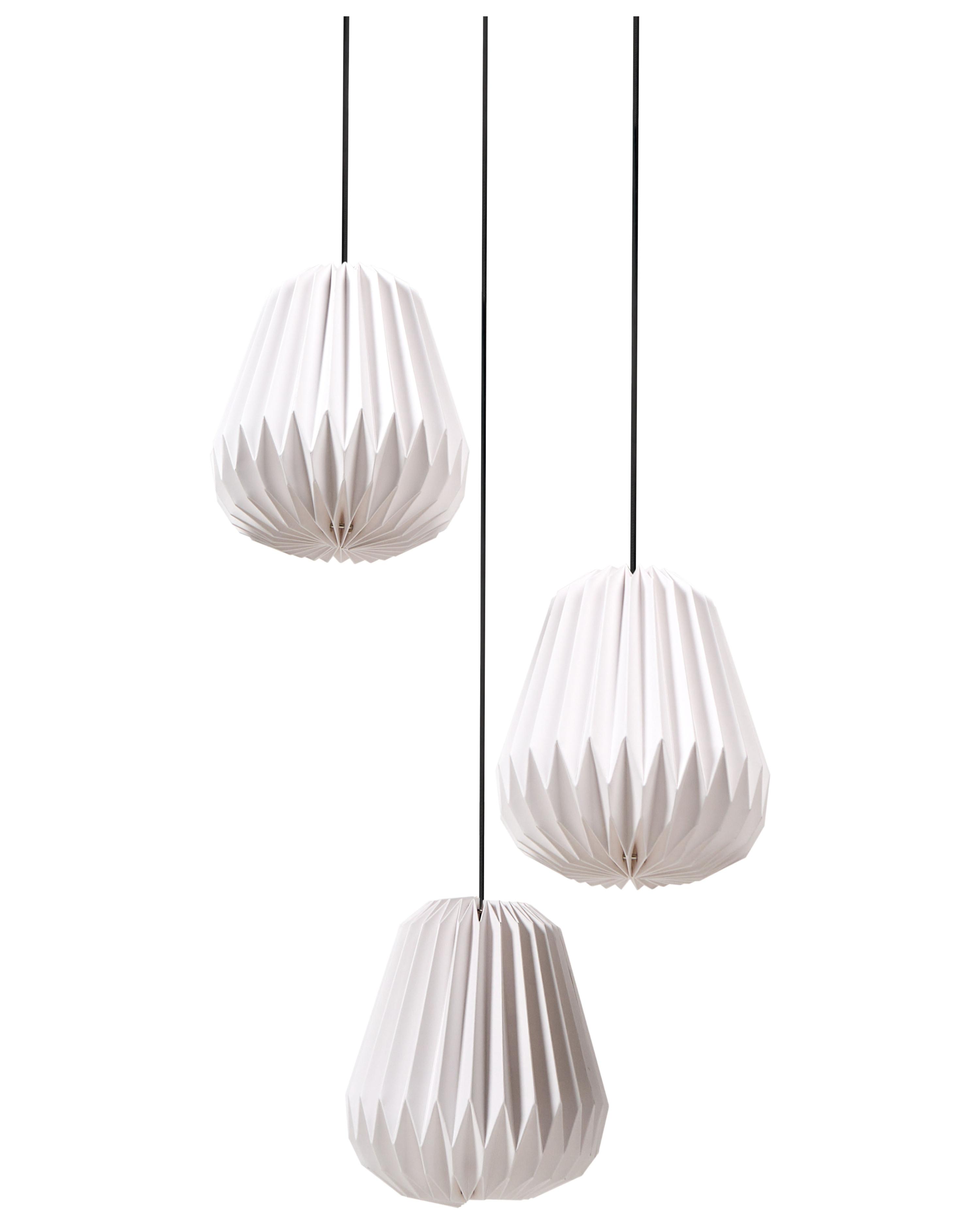 3 Light Pendant Lamp HONDE Paper White