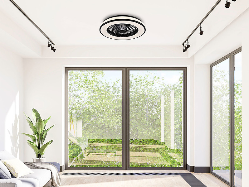 Lampa sufitowa z wentylatoremKenya LED ze ściemniaczem biała