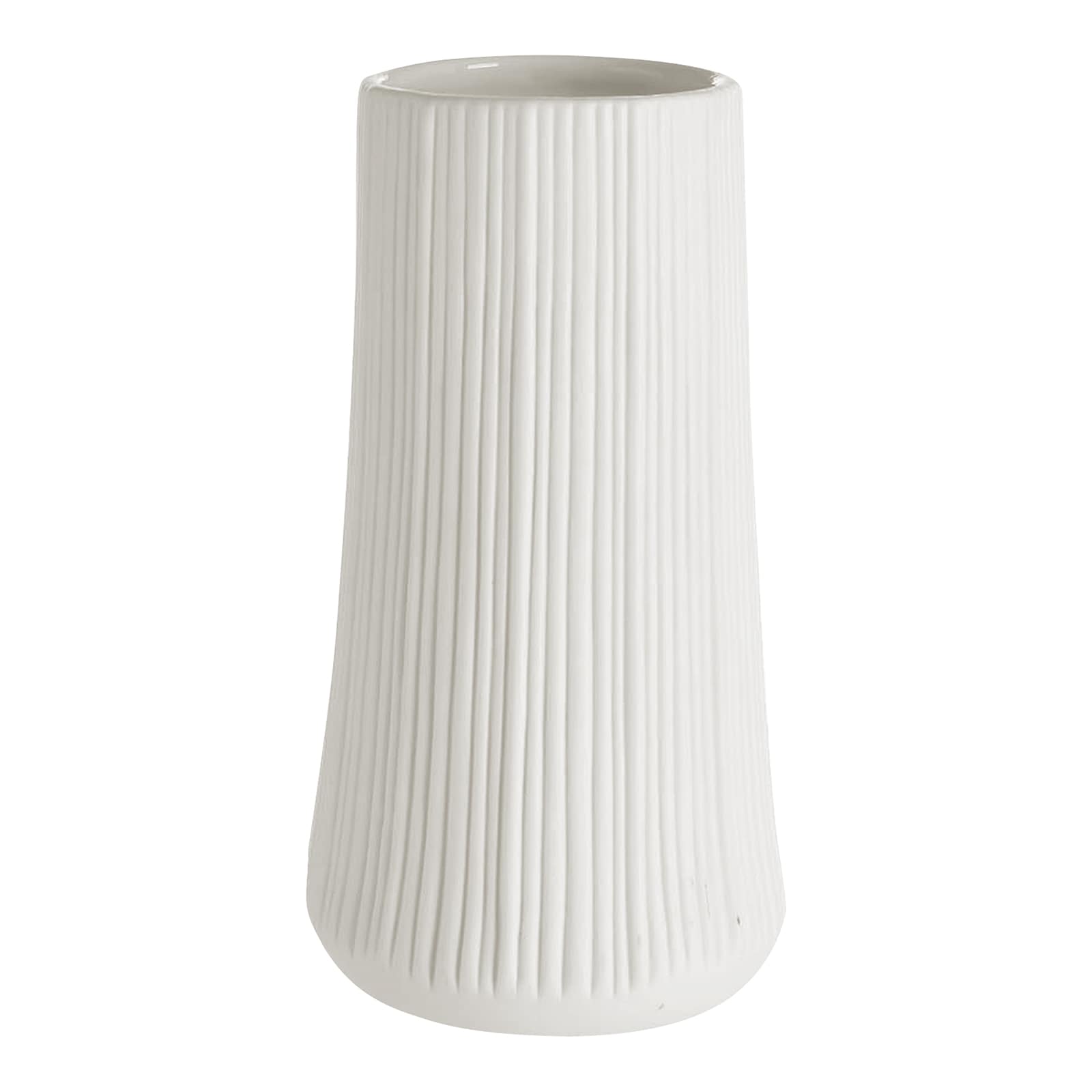 Vase Notches Weiß, ⌀ 9 cm, H 170 mm