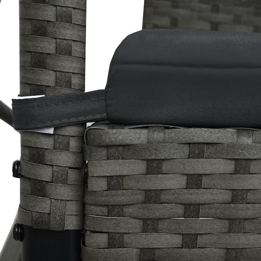 NNEVL 3-seater Garden Swing Bench with Canopy Poly Rattan Grey