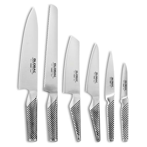 New Global Kabuto 7 Piece Knife Block Set 7Pc - Black - Made In Japan