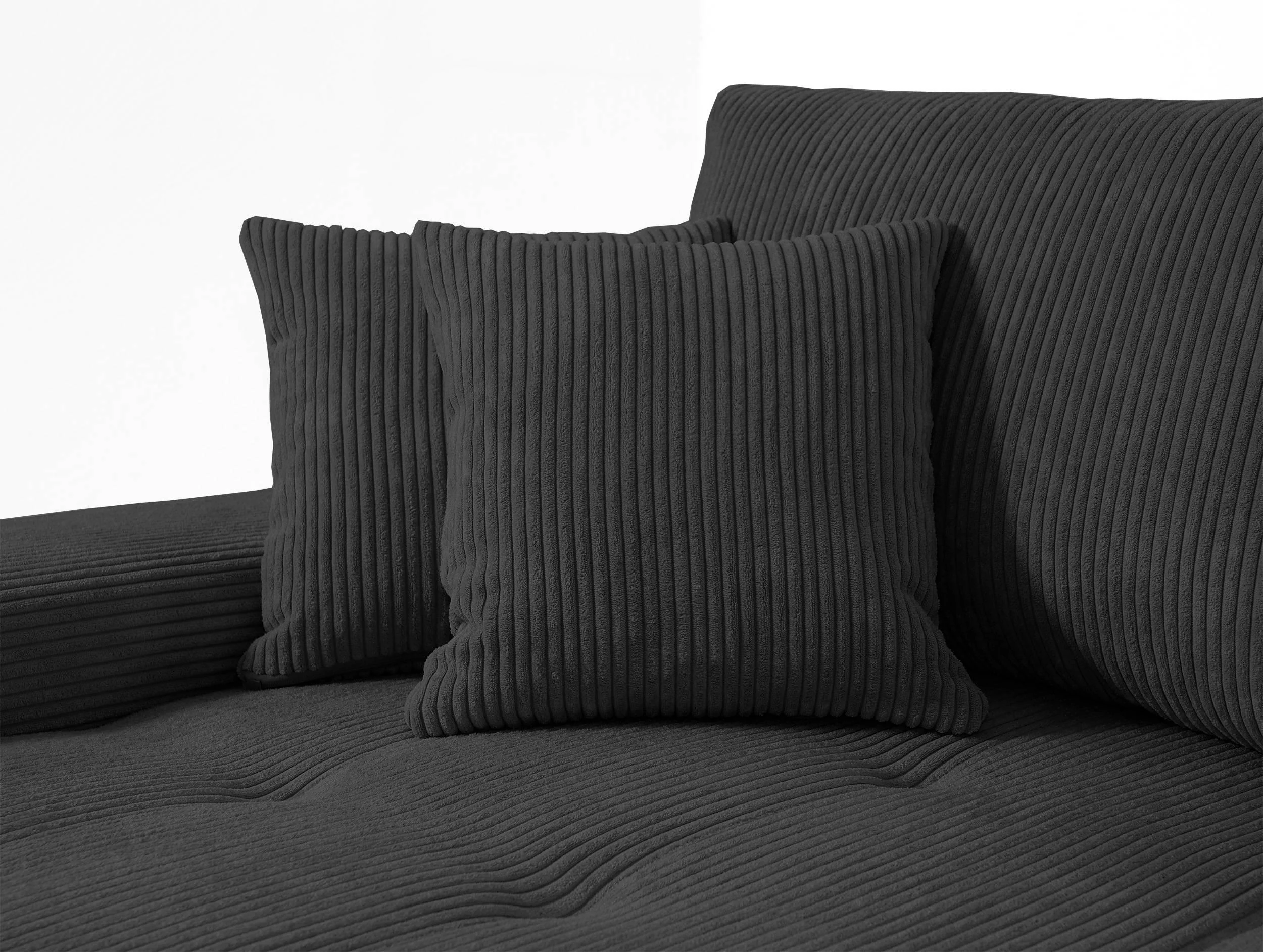 Hoekbank Olivia links ribstof met slaapfunctie