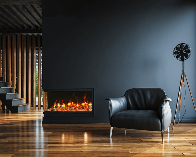 Amantii Smart 40" unit &ndash; 10 5/8" in depth 3 sided glass fireplace