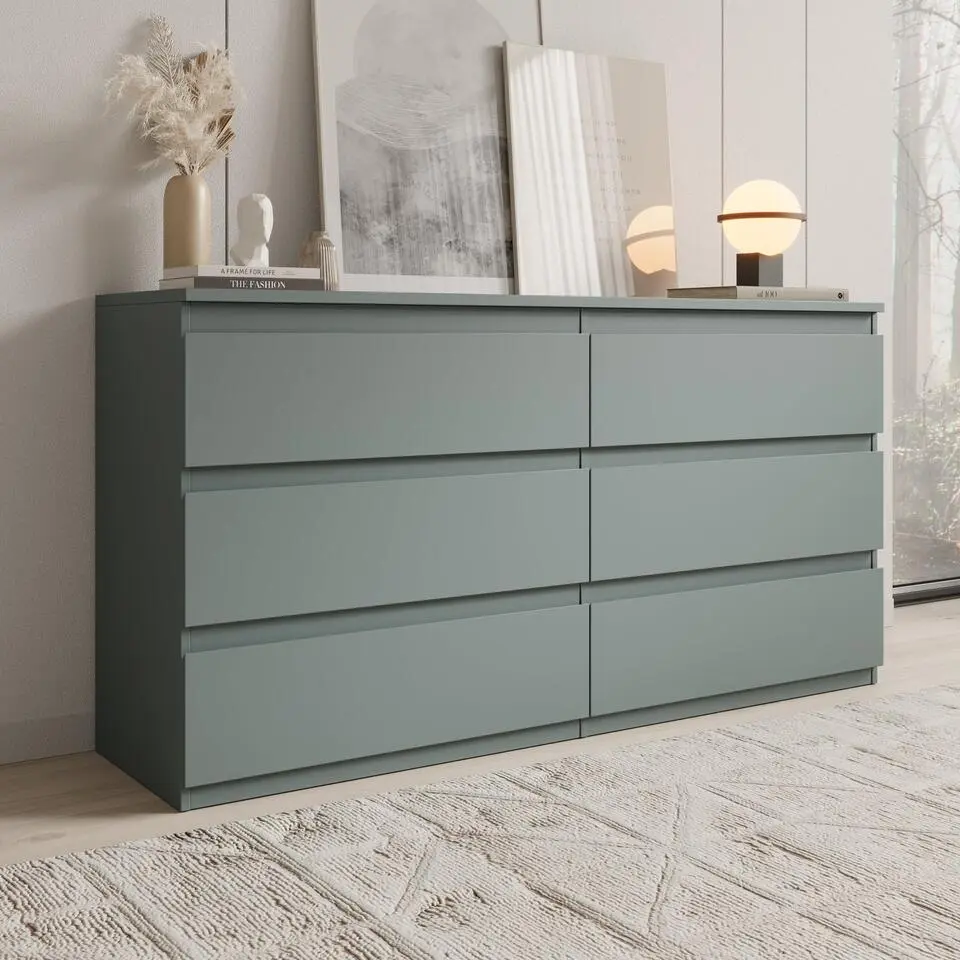 Meubella - Eskar - Ladekast - Groen - 154x42x80 cm