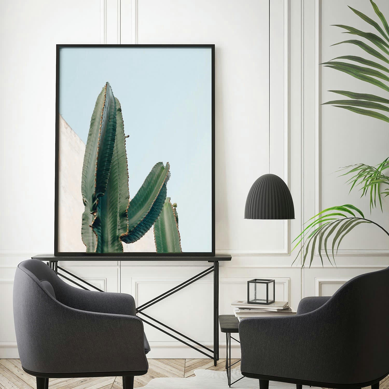 CACTUS - Affiche avec cadre noir - Couleur Cactus - 50x70