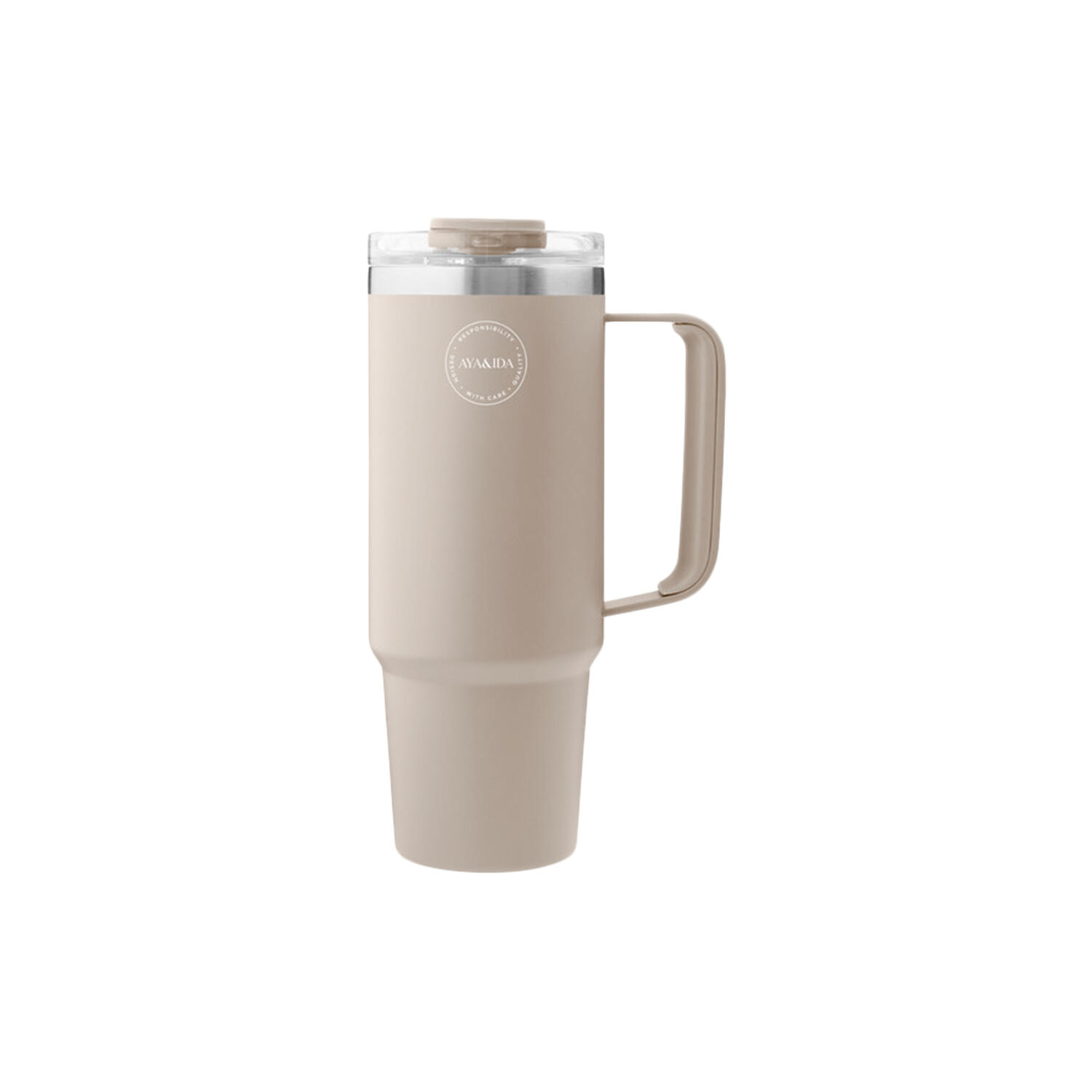 Thermo Cup With Straw, cream beige