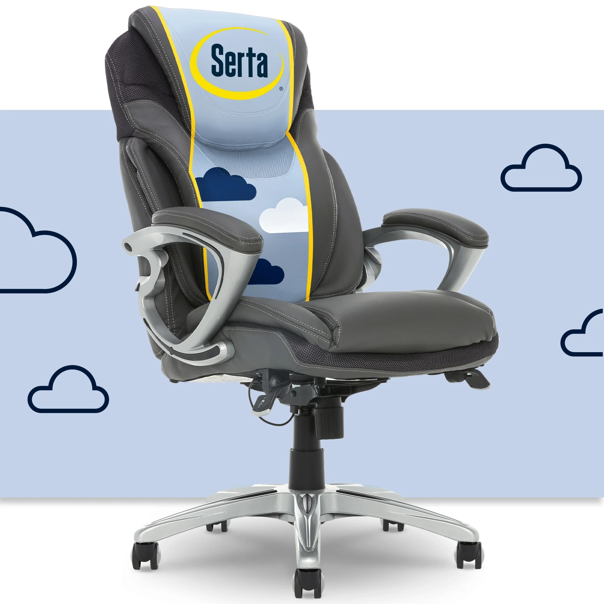 Serta Bryce Executive Office Chair, Ergonomic Computer Desk Chair with Patented AIR Lumbar Technology
