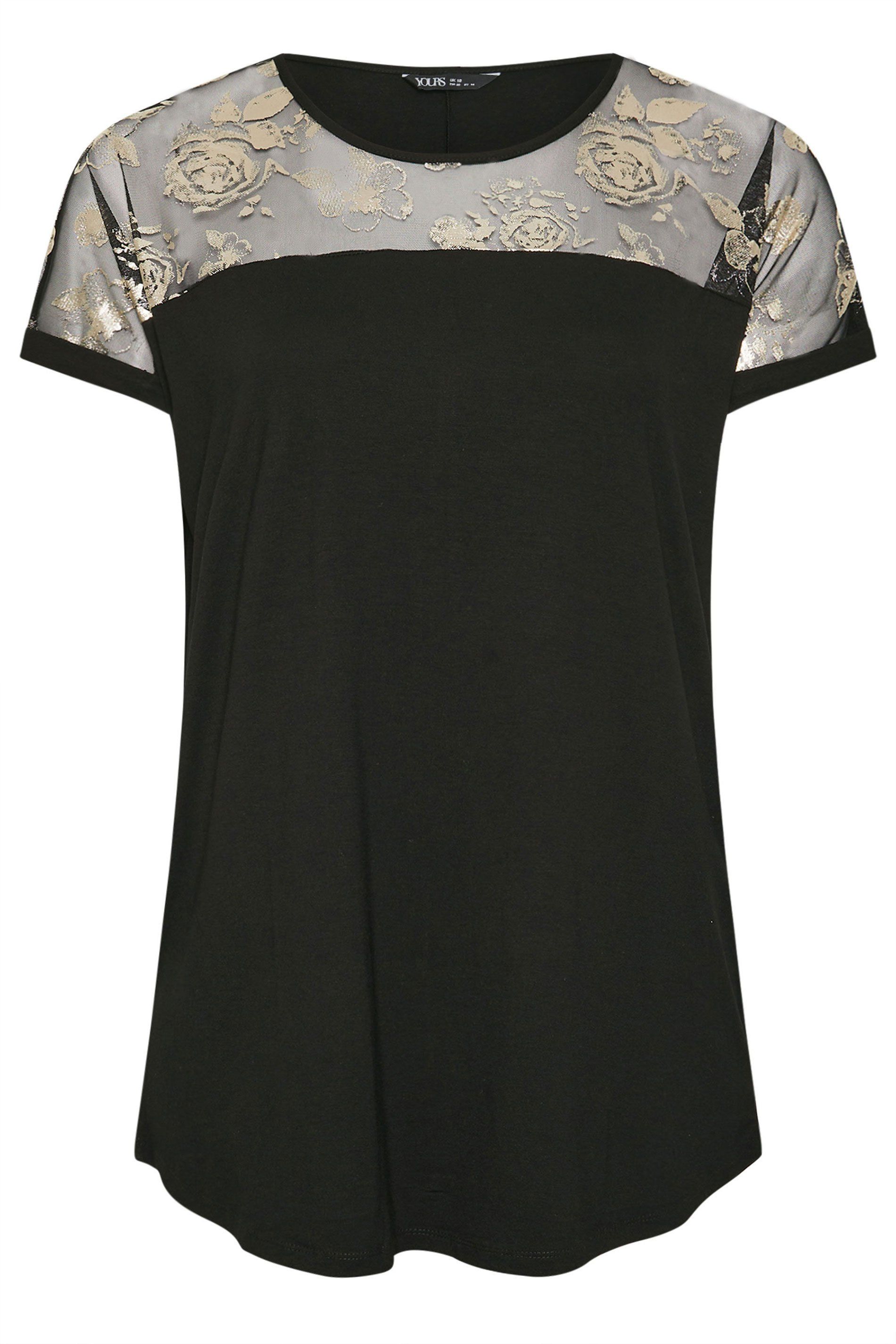 Yours Foil Floral Print Top