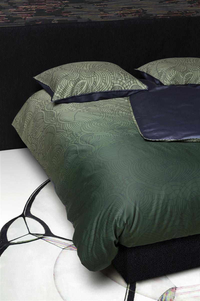 MOOOI hoeslaken Dodo Pavone - 180x200 cm - blauw