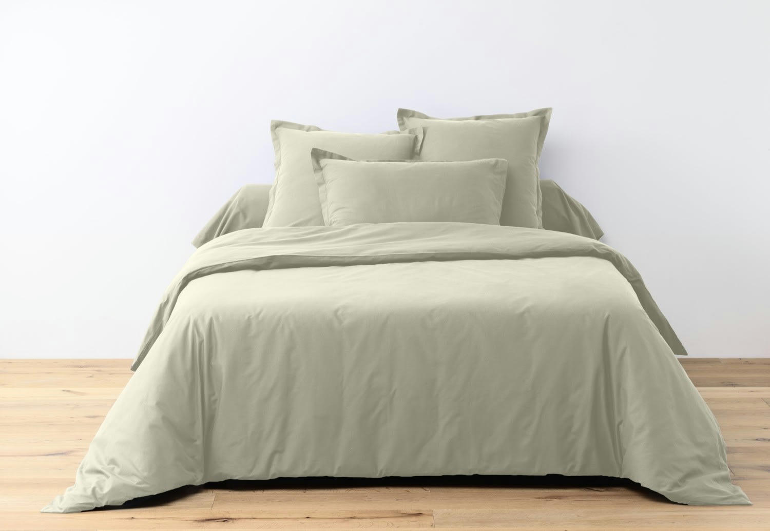 UNI BP - Parure housse de couette coton beige 140x200 cm