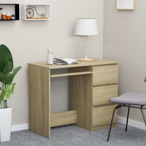 NNEVL Desk Sonoma Oak 90x45x76 cm Chipboard