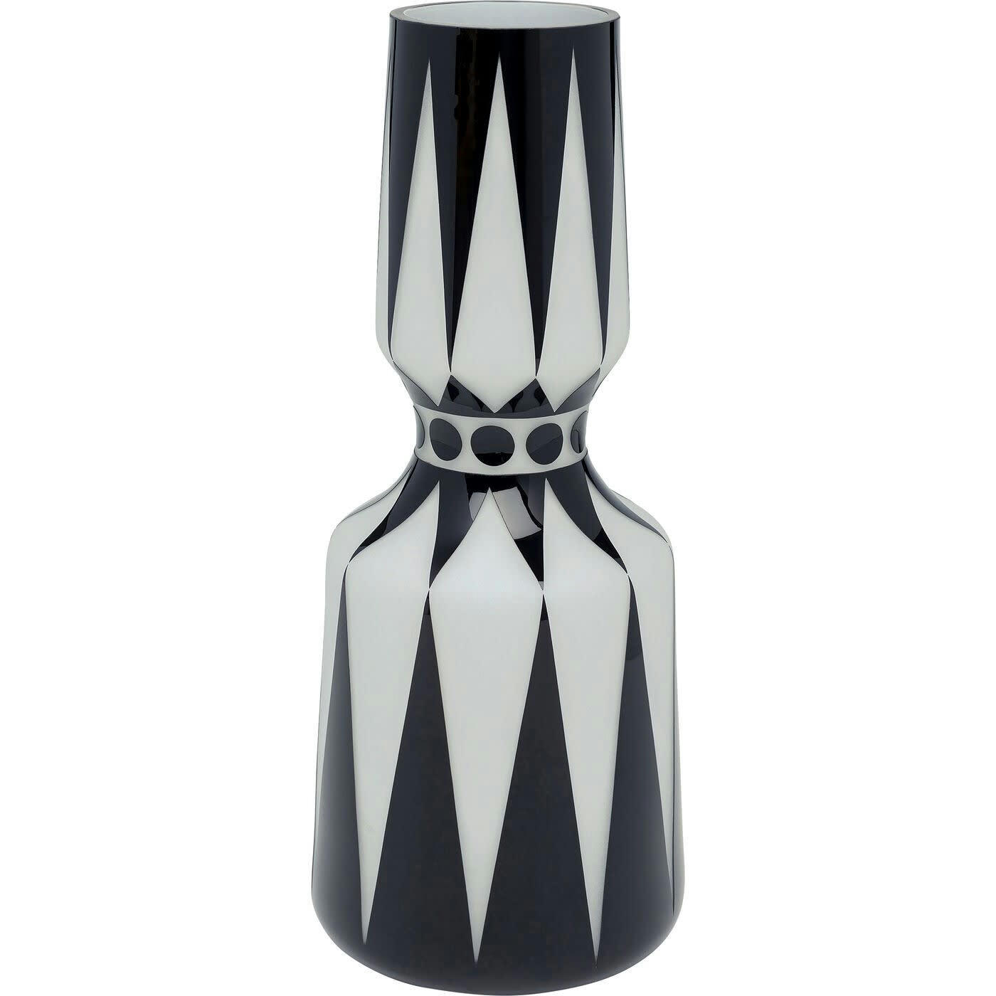 BRILLAR - Vase en verre noir et blanc H44