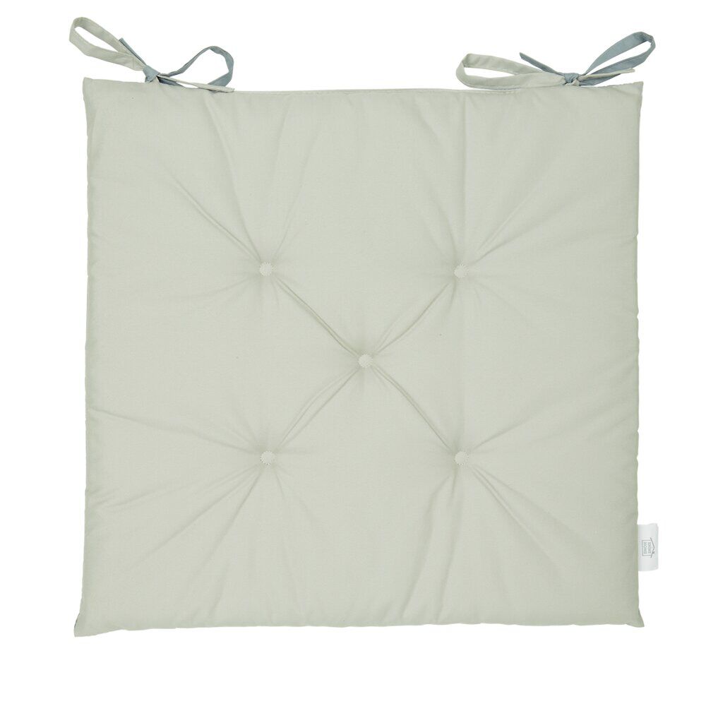 Galette de chaise polyester biface gris et taupe