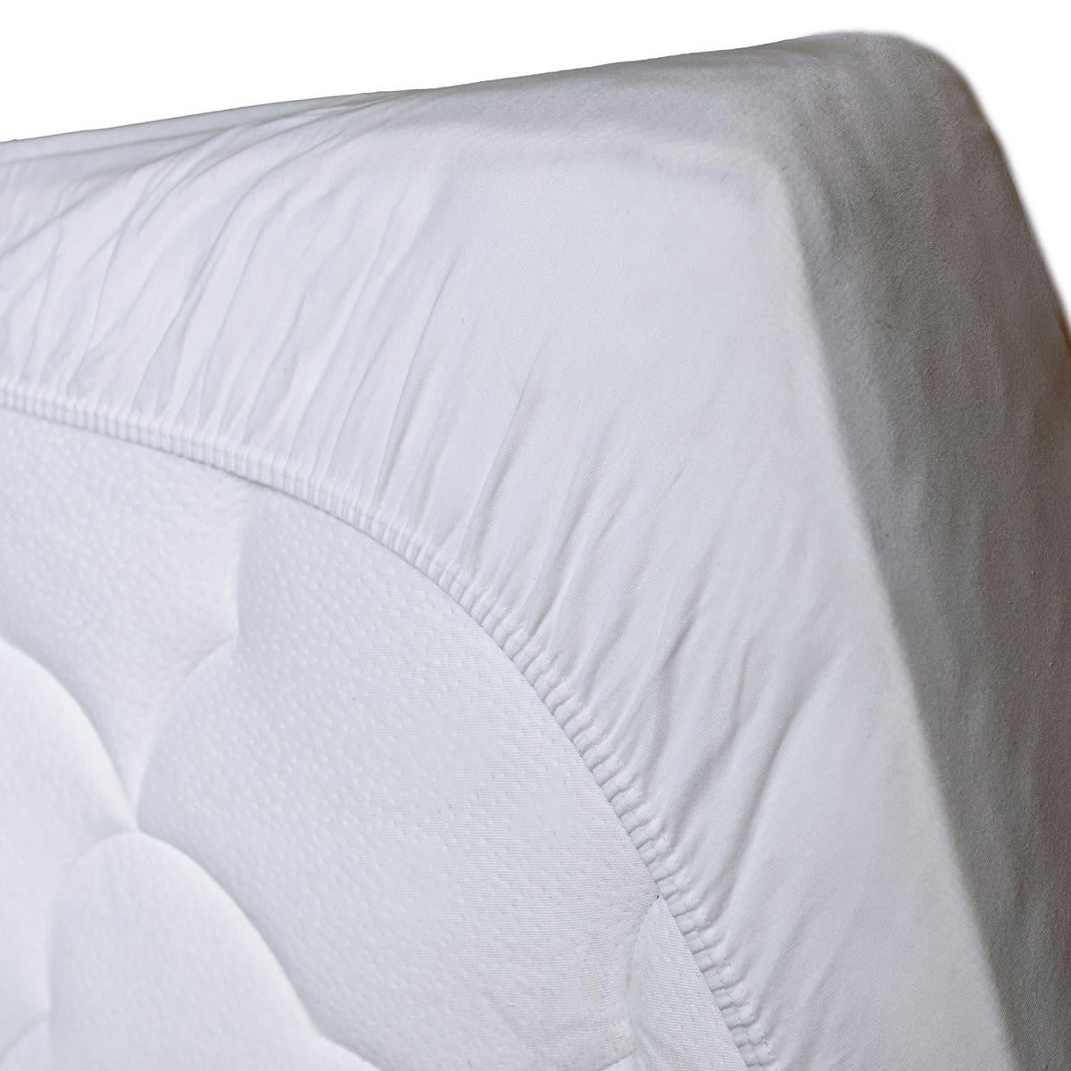 CONFORT - Protège matelas molleton en coton Blanc 160x200 cm
