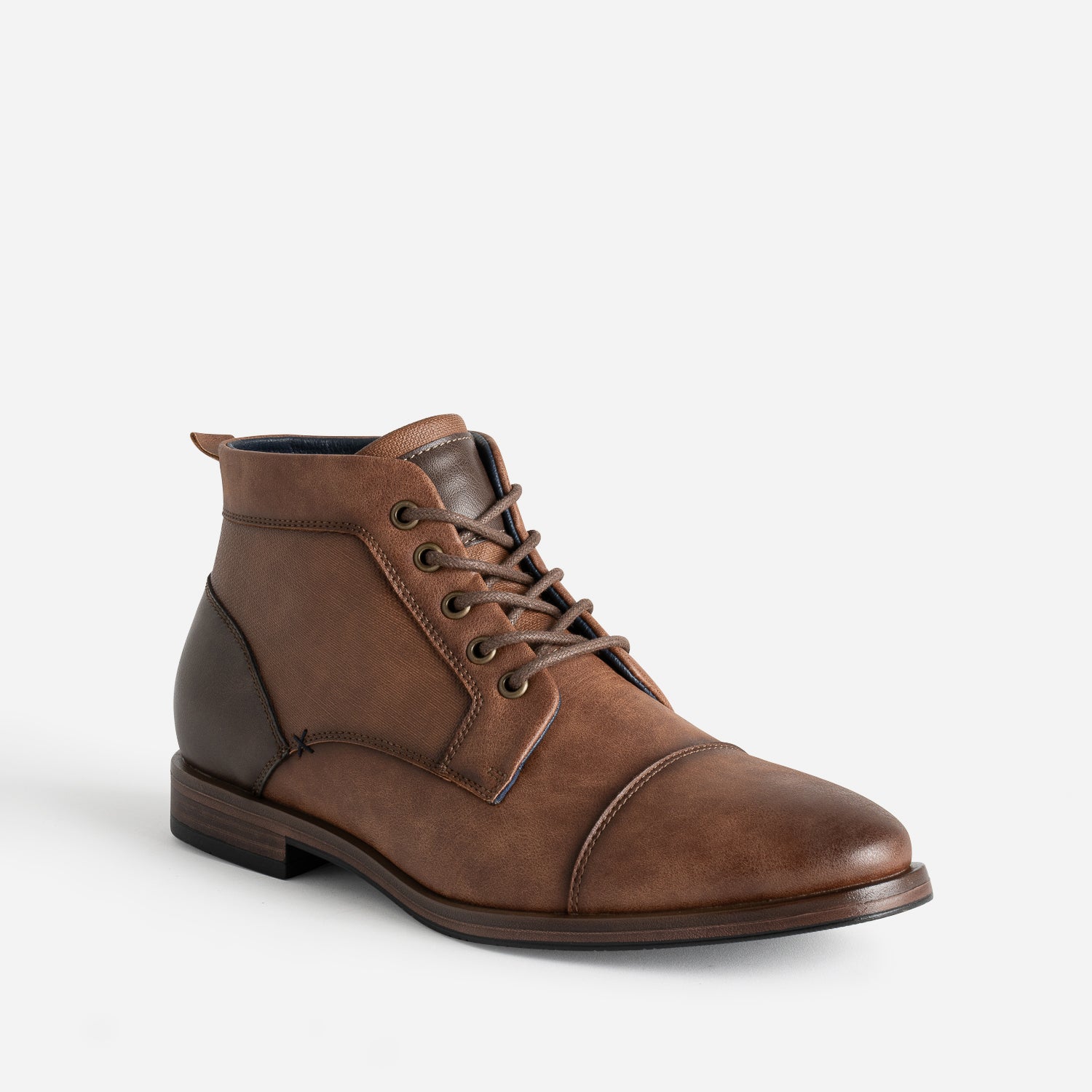 Boots à lacet camel bout droit