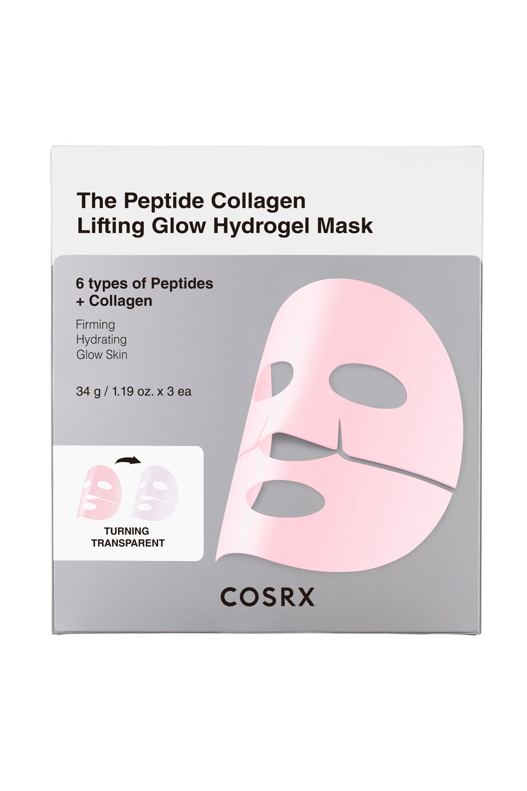 COSRX The Peptide Collagen Lifting Glow Hydrogel Mask 3 Pack